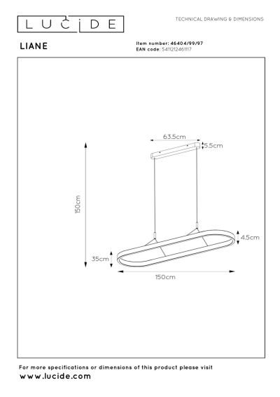 Lucide LIANE - Pendant light - LED Dim. - CCT - 2x40W 2700K/4000K - Rust Brown - Vibes